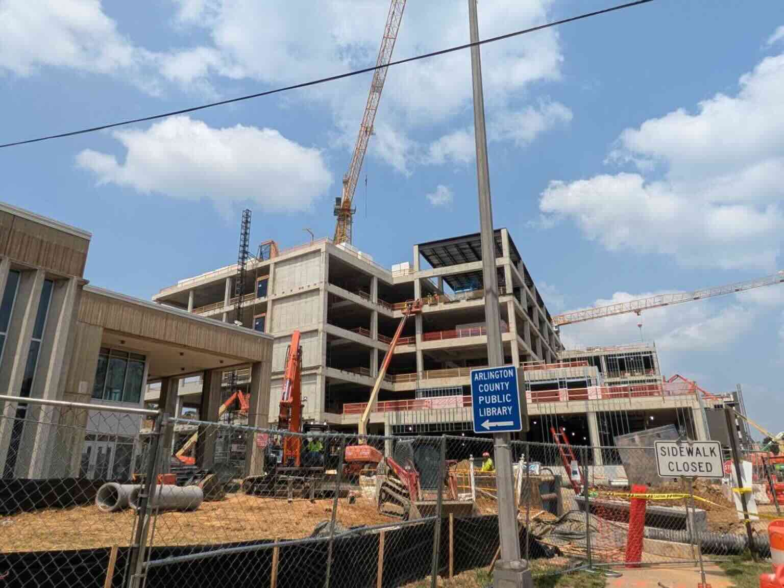 Picture of the Grace Hopper Center being built.